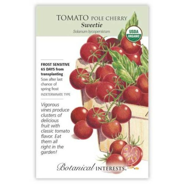 Tomato Pole Cherry Sweetie information graphic Botanical Interests