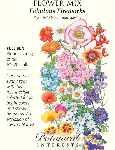Flower Fabulous Fireworks information graphic Botanical Interests