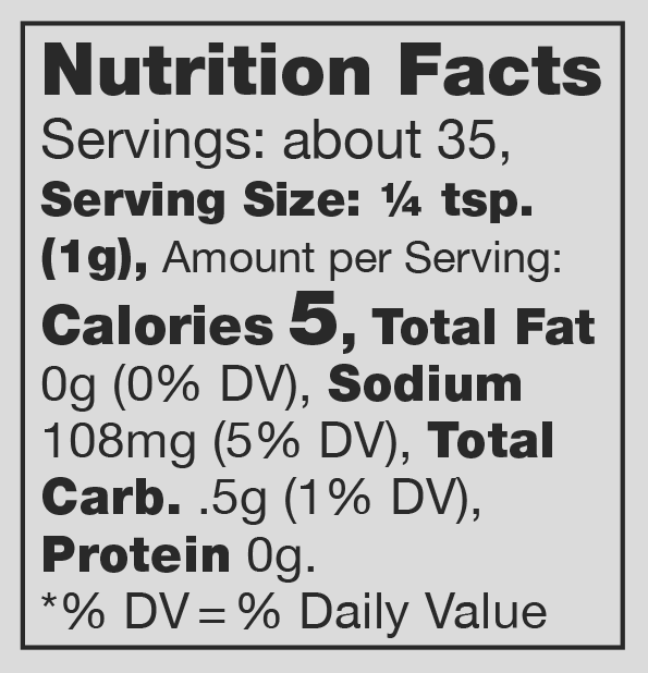 Stonewall Kitchen Everything Blend Nutritional Information