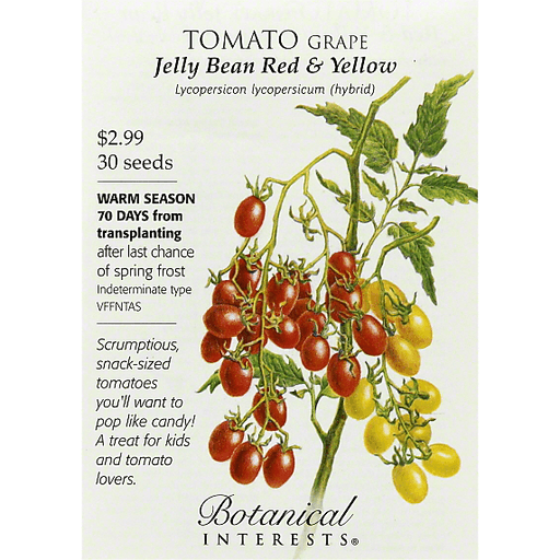 Tomato Grape Jelly Bean Red Yellow Hybrid information graphic Botanical Interests